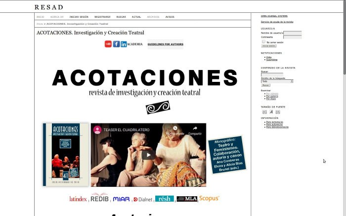 Revista Acotaciones (RESAD)